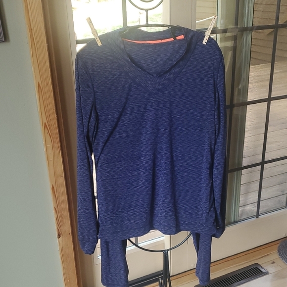 Blue V-Neck Long Sleeve Top  Matching Pants Pajama Set or Long Johns Sz. XLL - Picture 1 of 14